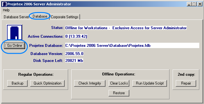 database page