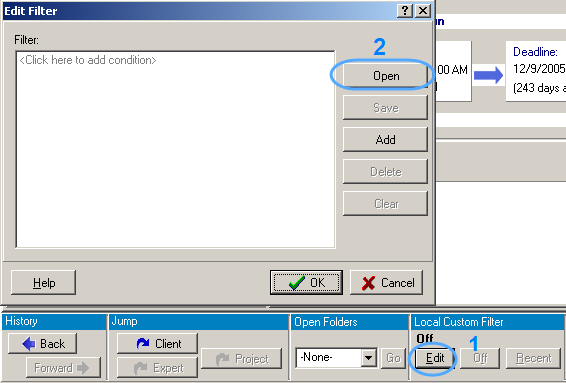 open filter