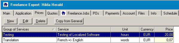 prices freelance