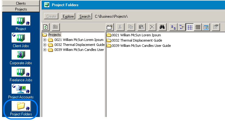project folders