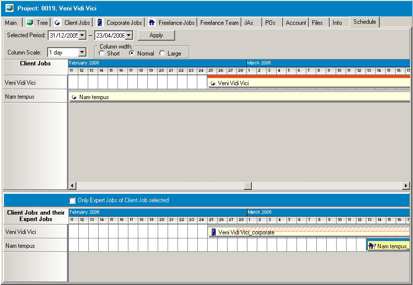 projects schedule 1