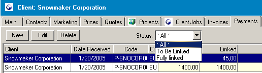 status drop down