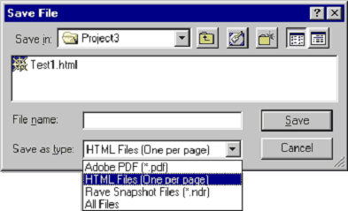 Dialog Save File HTML