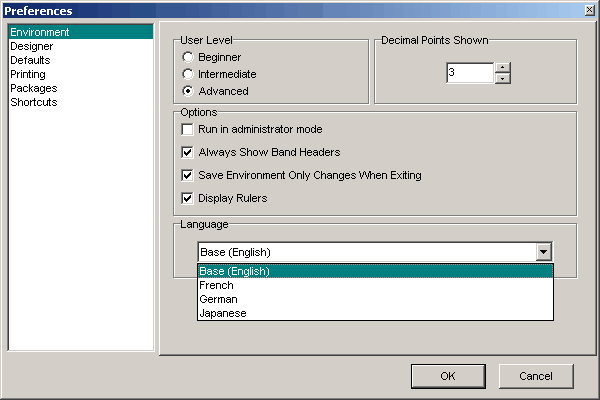 Preferences Environment